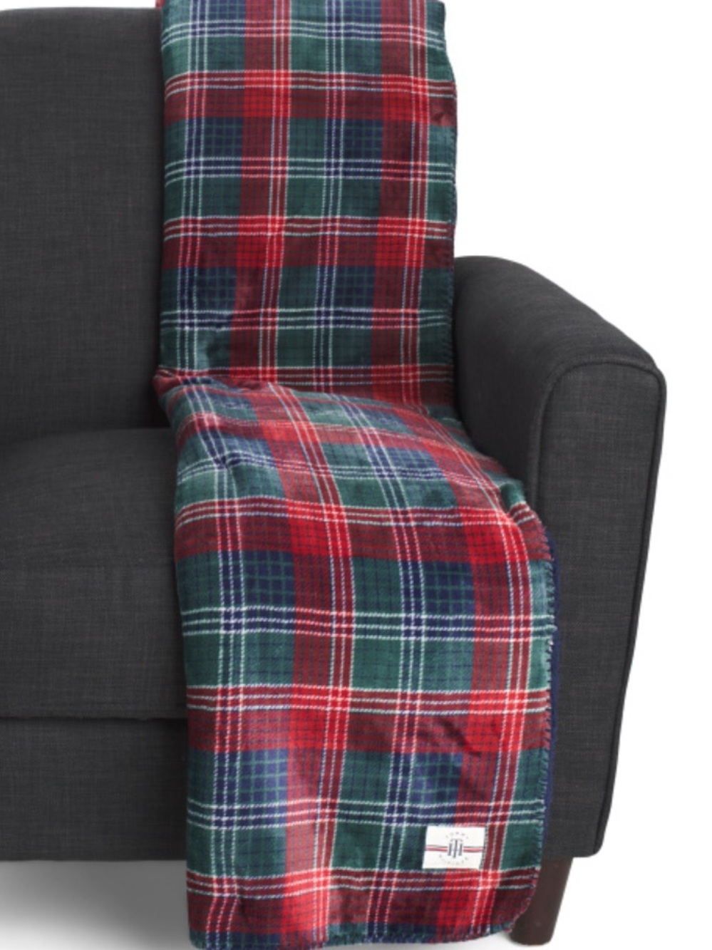 Tommy Hilfiger Plaid Reversible Blanket - Red & Green